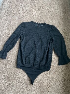 Express Black Lace Bodysuit Blouse